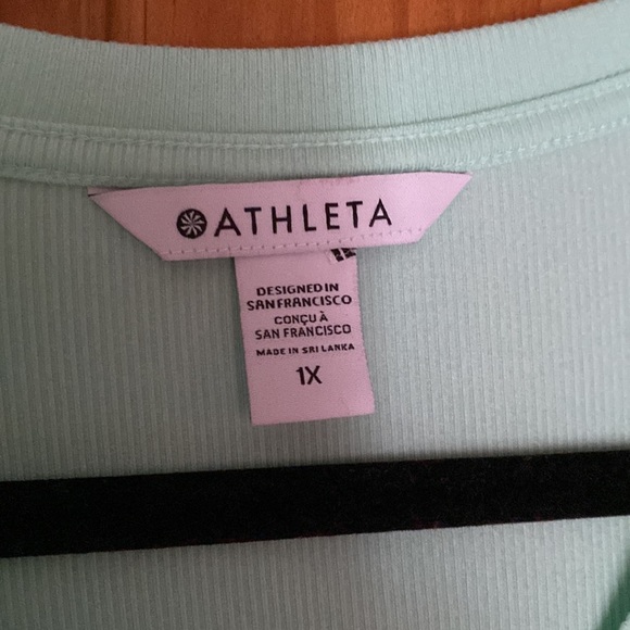 🆕 Athleta Uptempo Ribbed Long Sleeve Mint Green Henley, 1X - Picture 3 of 7